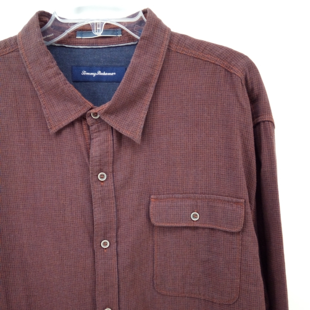 Men's Tommy Bahama purple orange long sleeve casual button down shirt XXL